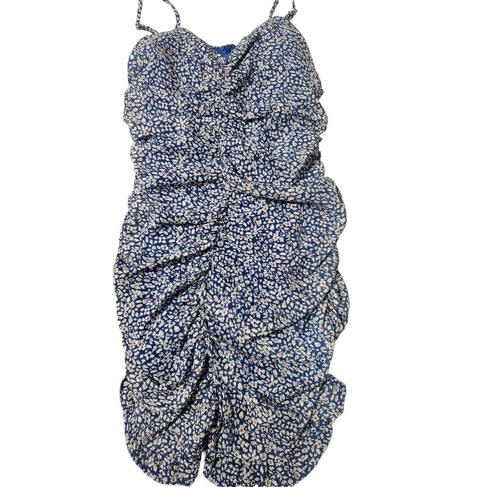 Lulus Small Floral Ruched Mesh Bodycon Dress